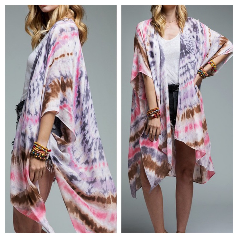 S-XXL🌊Elliot Twist Tie Dye Festival Kimono New - Picture 2 of 3